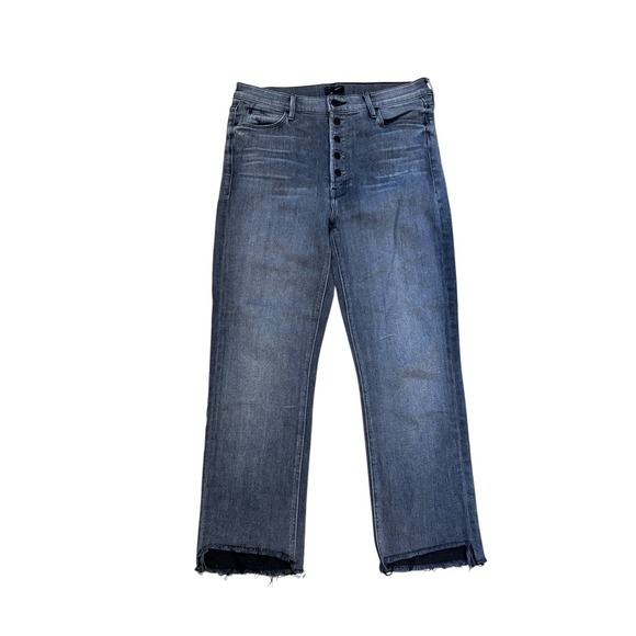 MOTHER JEANS Pixie Dazzler Ankle Fray Button Fly Jeans Womens 31 Digging Up Dirt - Picture 1 of 12